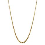 18ct gold graduating rope twist necklace
