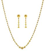 22ct gold fancy link necklace and a pair of 22ct gold matching stud earrings