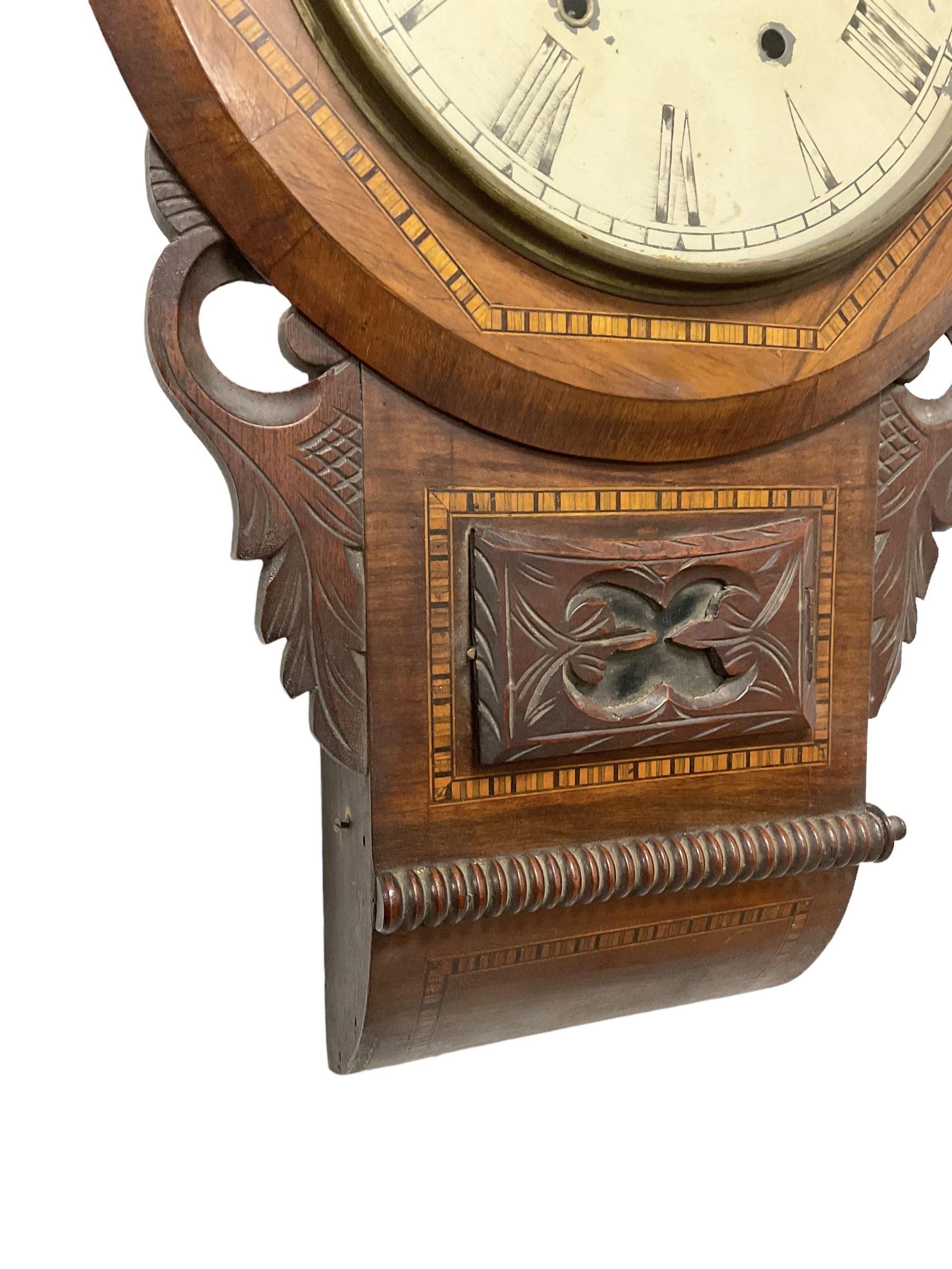 American - 8-day mahogany drop dial wall clock c 1890 - Image 3 of 4