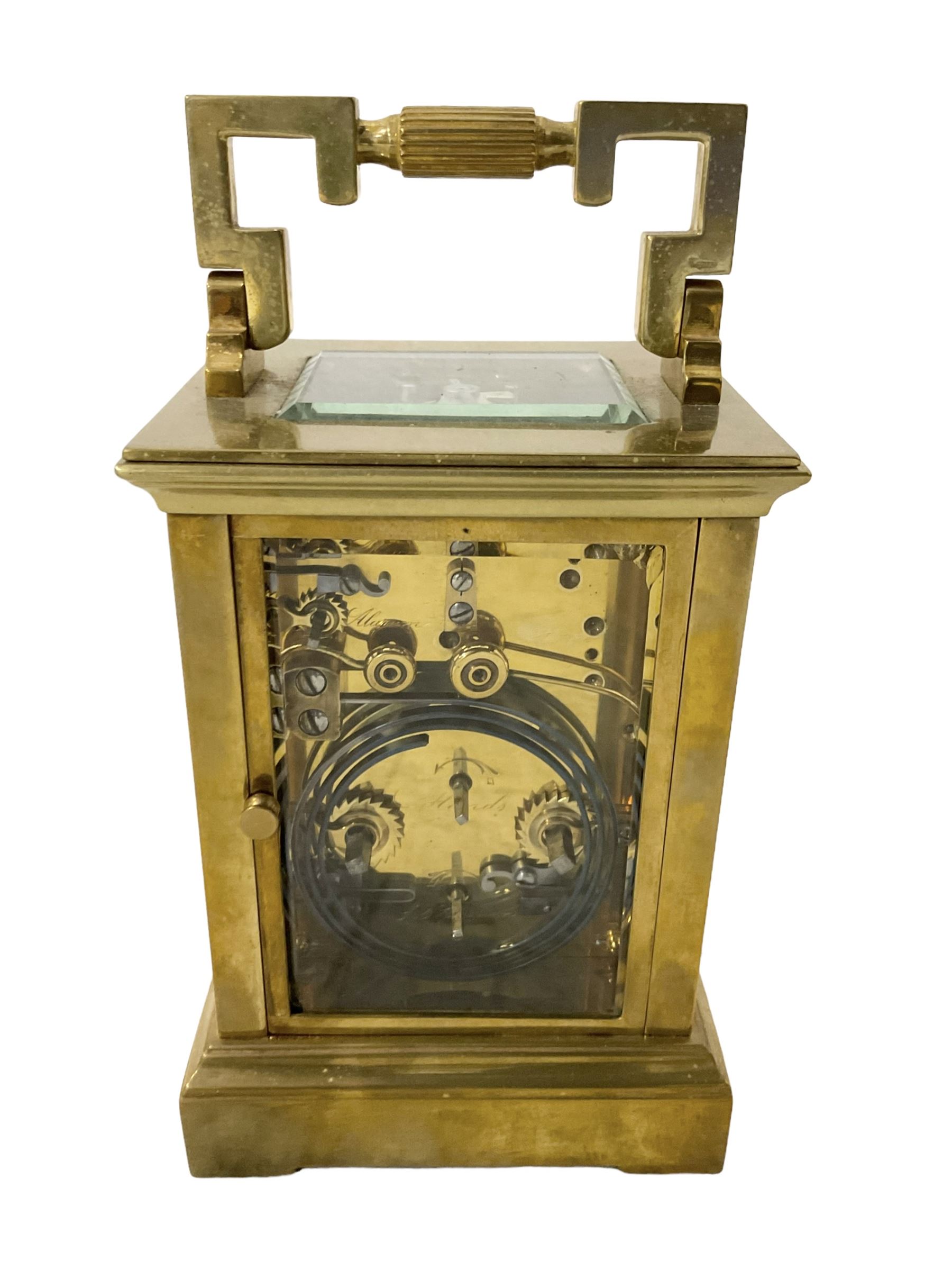 French - late 19th century carriage clock with alarm and gong strike - Image 4 of 4