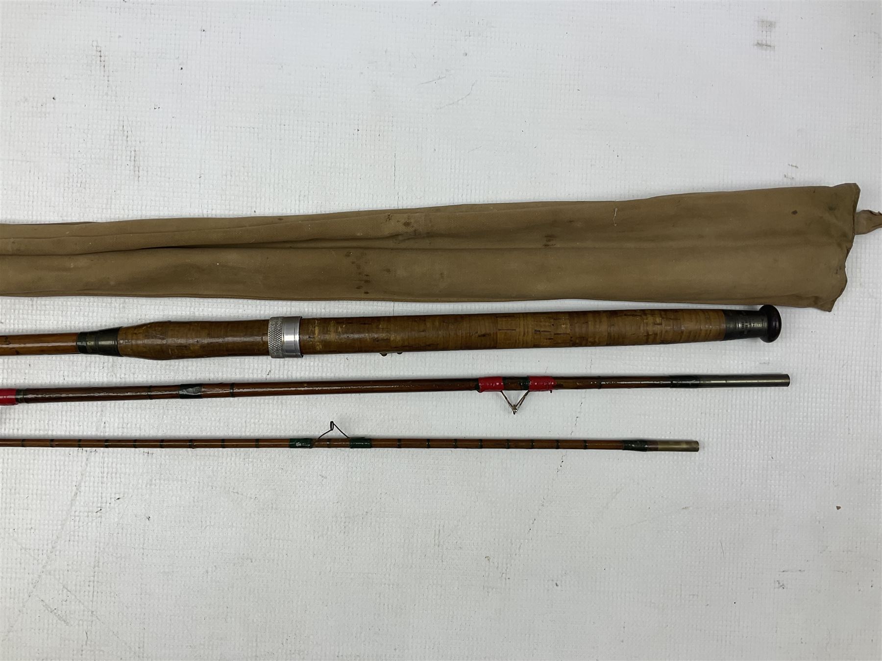 Three piece cane fishing rod 'The no 1 wallis rod' with Hardy Bros fittings - Image 3 of 3