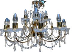 20th century Italian gilt metal eighteen-light chandelier