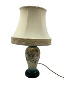 Moorcroft Hibiscus Moon pattern table lamp with shade