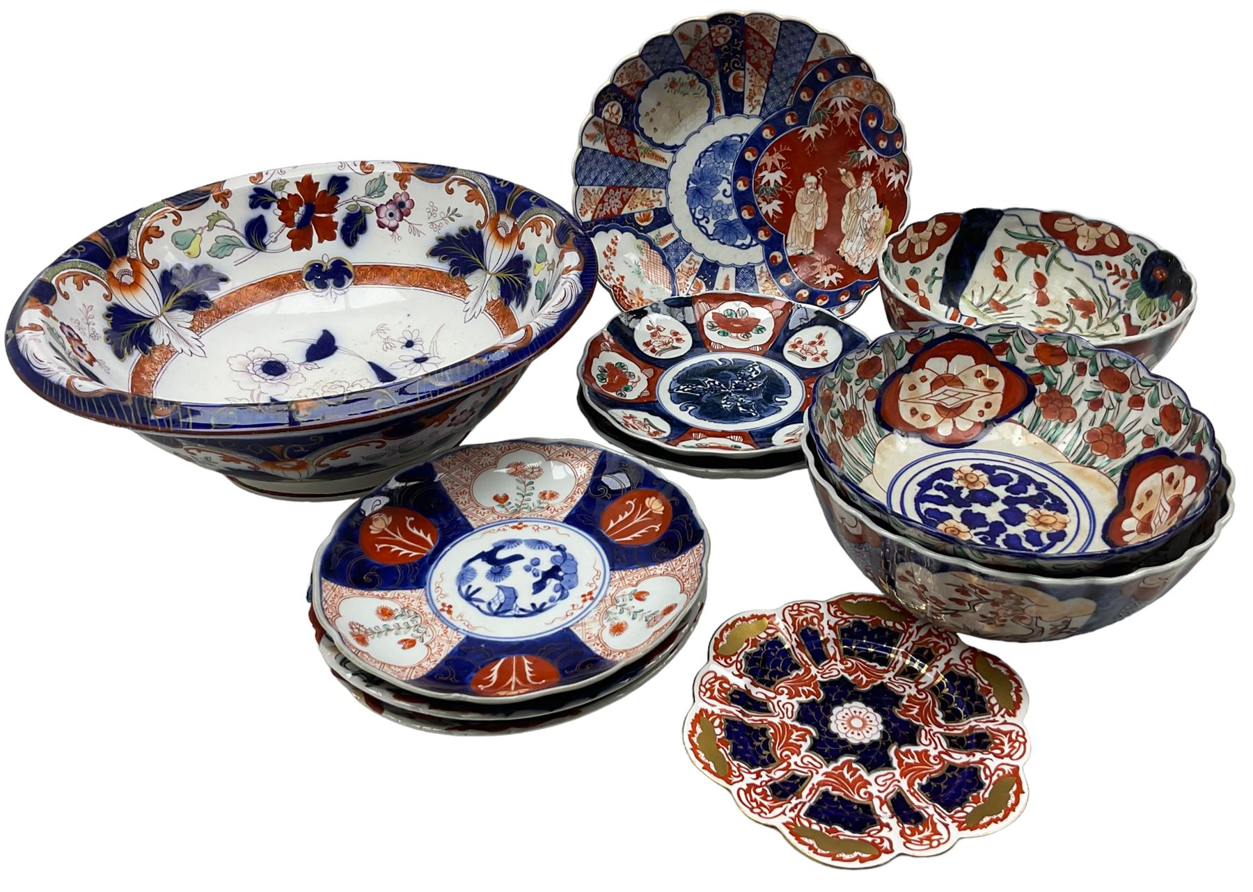 Various Japanese Imari bowls and plates