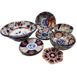 Various Japanese Imari bowls and plates