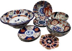 Various Japanese Imari bowls and plates