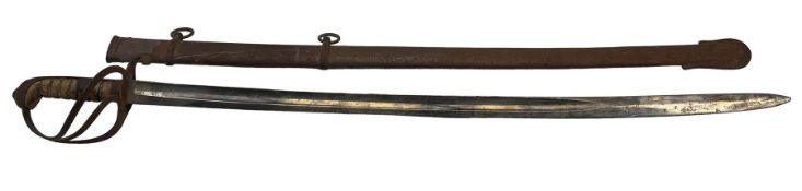 Officers sword with single edge blade