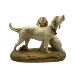 Royal Dux figure of two Setter dogs