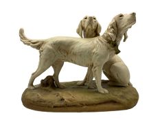 Royal Dux figure of two Setter dogs