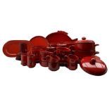 Villeroy and Boch 'Granada' flamb� red tableware comprising cups