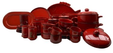 Villeroy and Boch 'Granada' flamb� red tableware comprising cups