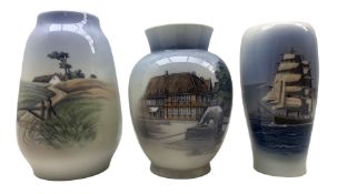 Three Royal Copenhagen vases comprising no.2776