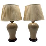 Pair of Chinese crackle glaze table lamps