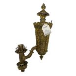 Victorian embossed gilt-brass Colza wall light