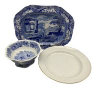 19th century Blue Italian pattern meat plate