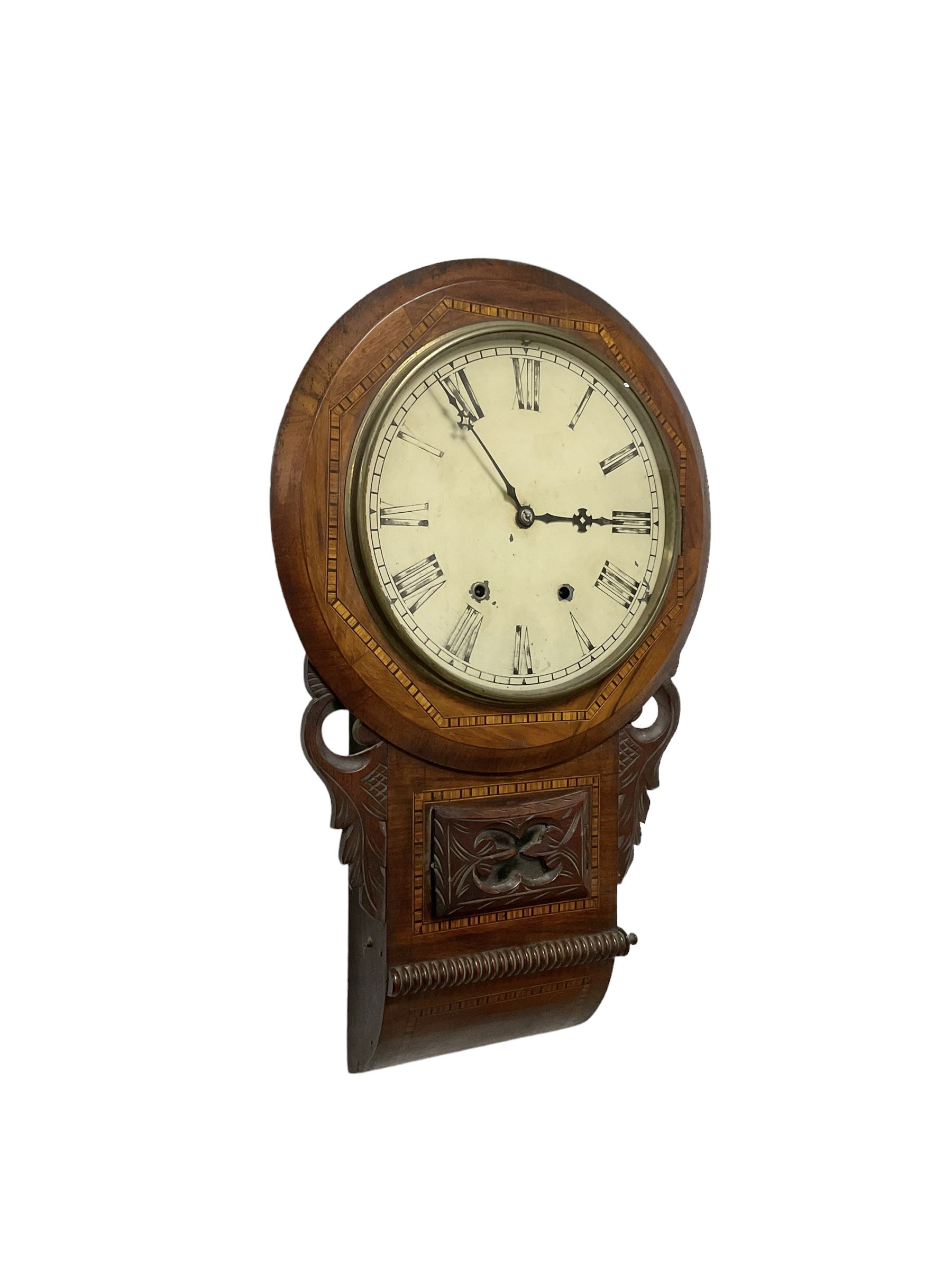 American - 8-day mahogany drop dial wall clock c 1890 - Image 2 of 4