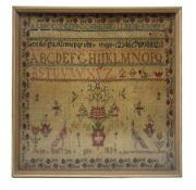 William IV needlework sampler by Jane Duffin