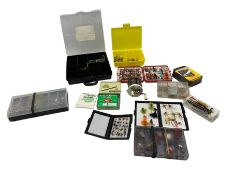 Fishing tackle including two fly cases containing various flies