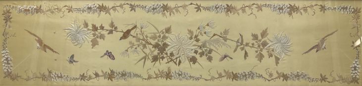 Chinese School (19th/20th century): Birds and Butterflies in Foliate Border