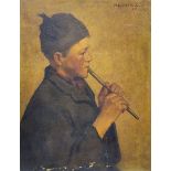 Millicent Boole (British 19th century): Portrait of a Dutch Piper Boy