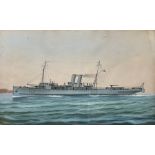 English School (Early 20th century): Ship Portrait of a Great Western Railway Steamer