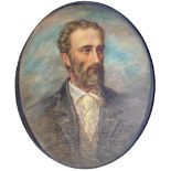 English School (19th century): Portrait of Charles Lindley Wood 2nd Viscount Halifax Bust Length in