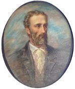 English School (19th century): Portrait of Charles Lindley Wood 2nd Viscount Halifax Bust Length in