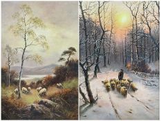 R Smith (British Late 19th century) after Joseph Farquharson (Scottish 1846-1935): Sheep Herding at