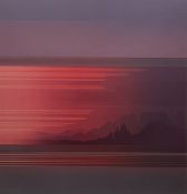 Rib Bloomfield (British 1948-): Abstract Sunset on the Mountains