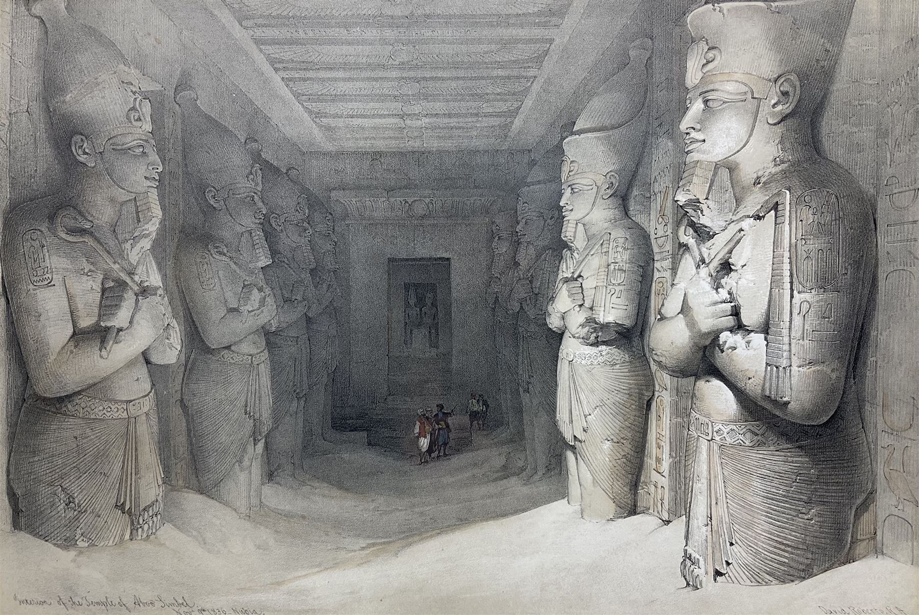 David Roberts (Scottish 1796-1864): 'Interior of the Temple of Aboo-Simbel'