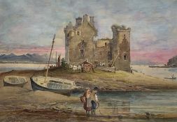 Joshua Renshaw (British act 1886-1894): Scottish Castle and Loch