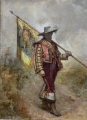 James Charles Playfair (British fl 1865-1904): The Cavalier Standard Bearer