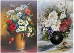 Simon Bela (Continental 20th century): Still Life of Wild Flowers in a Vase