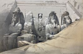 David Roberts (Scottish 1796-1864): 'Front Elevation of the Great Temple of Aboo-Simbel'