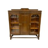 Early 20th century oak bookcase cabinet