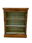 George III design walnut and mahogany open bookcase