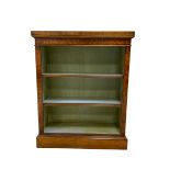 George III design walnut and mahogany open bookcase