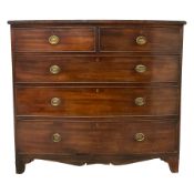 19th century mahogany bow front chest