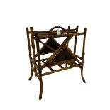 Victorian design lacquered bamboo magazine rack