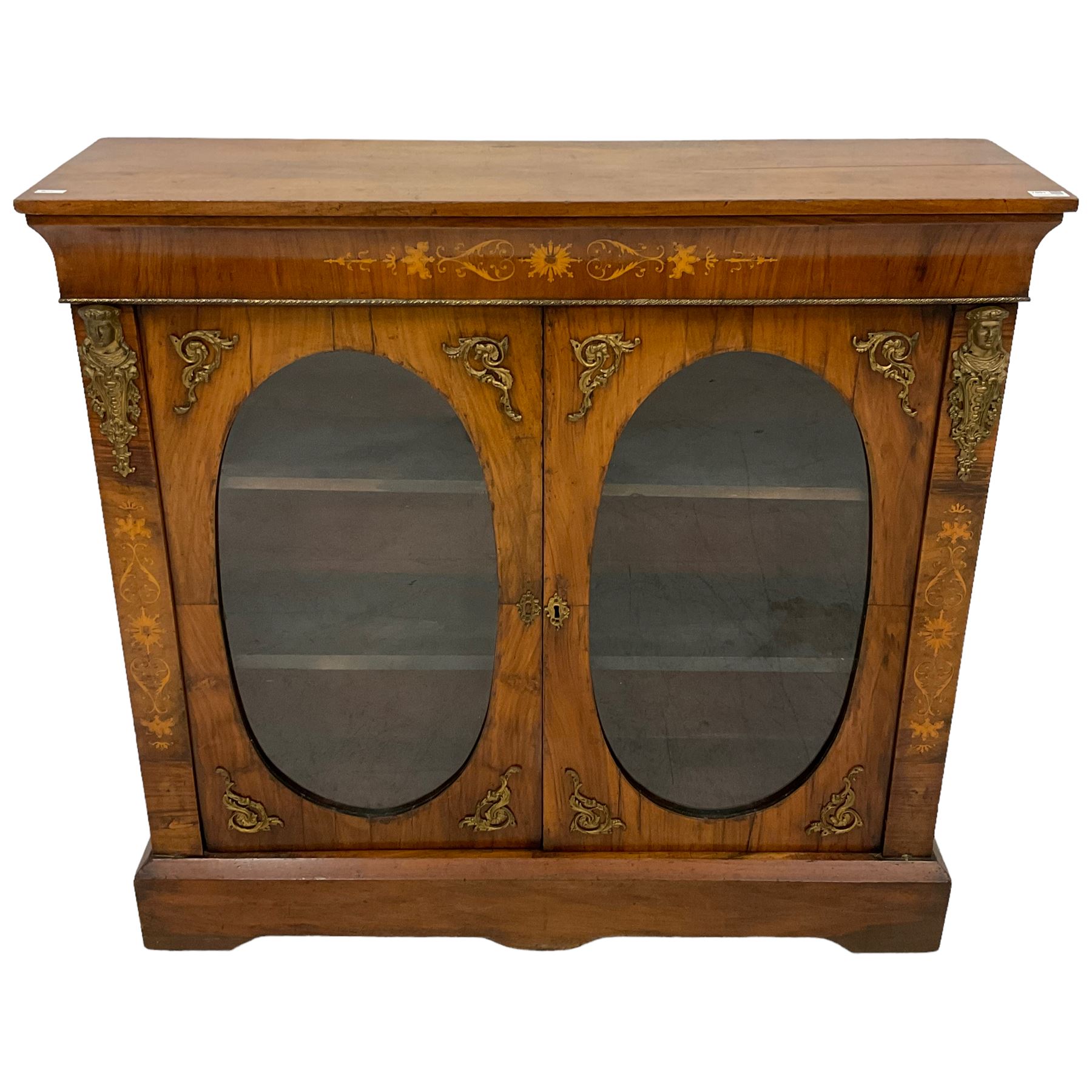 19th century walnut display cabinet