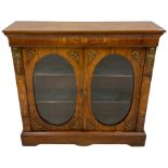 19th century walnut display cabinet