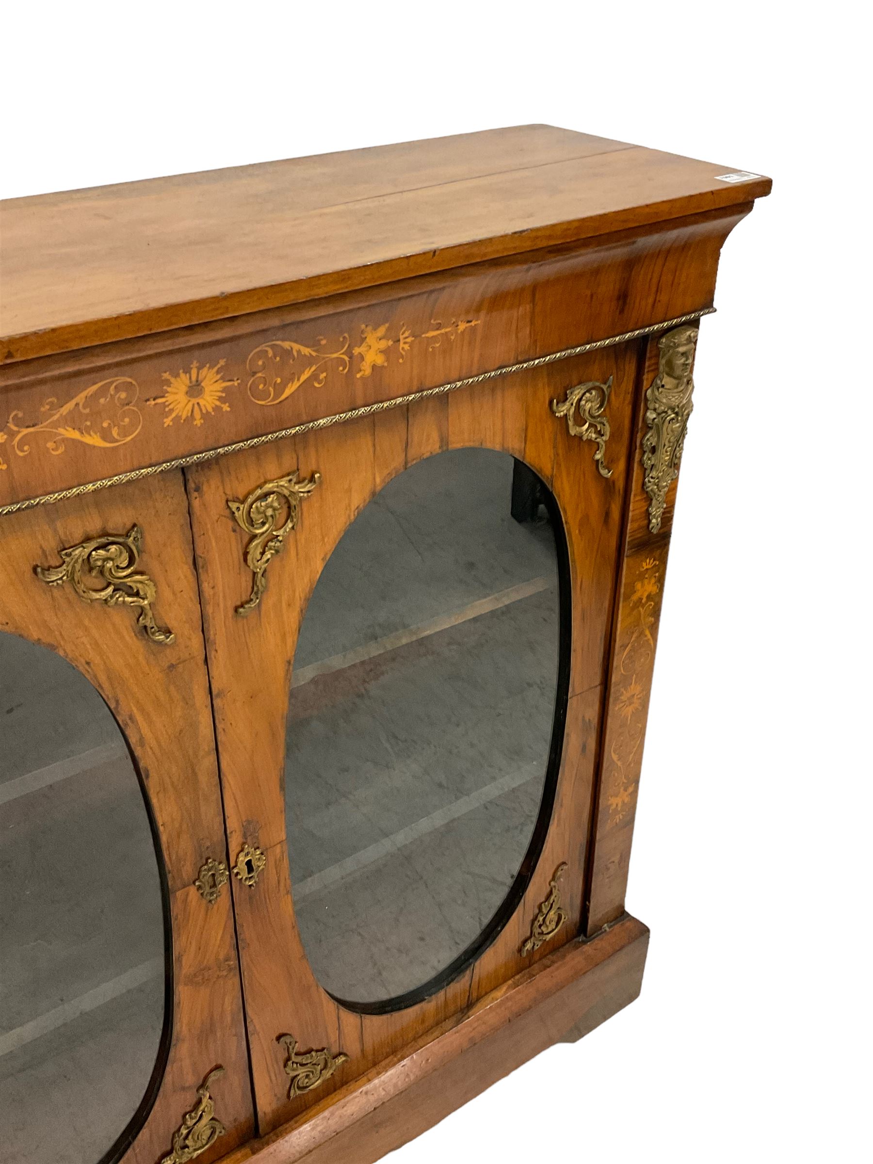 19th century walnut display cabinet - Image 3 of 4