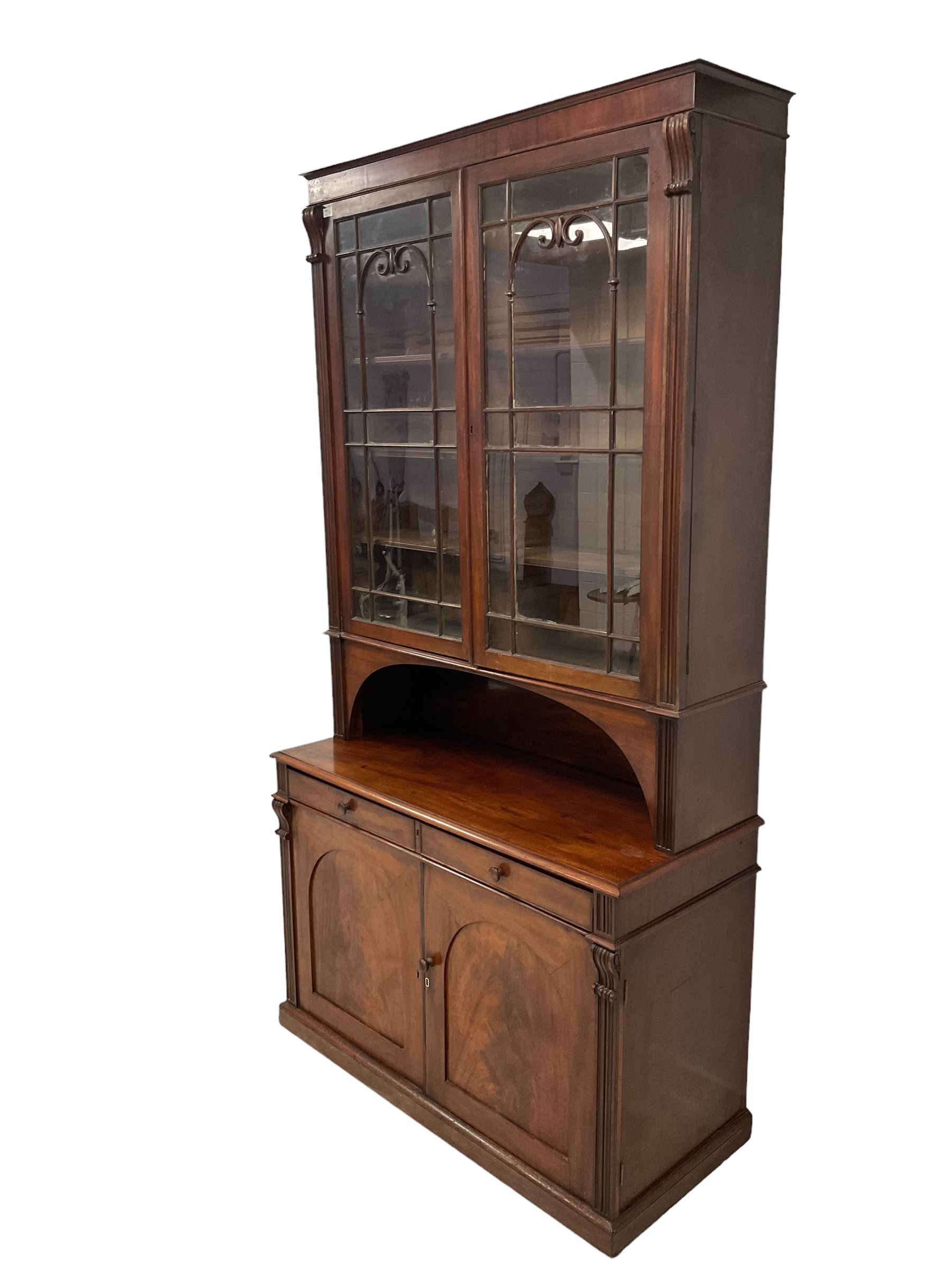 Late Regency mahogany secretaire bookcase - Image 6 of 7