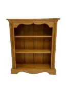 Waxed pine open bookcase