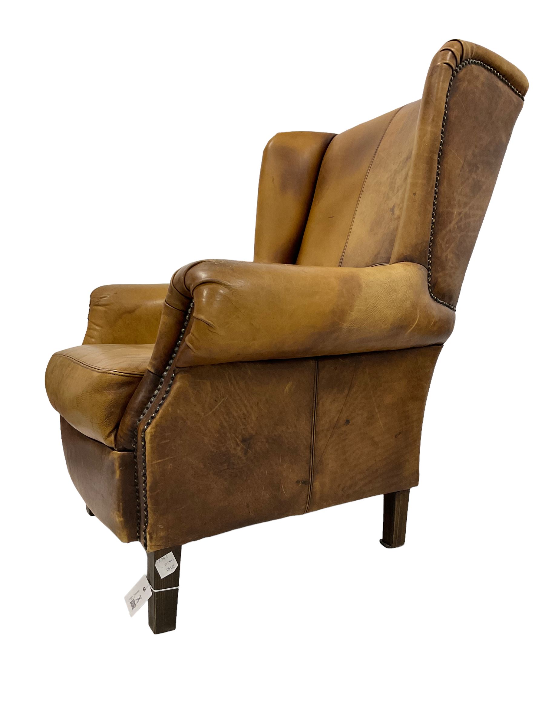 Georgian design wingback armchair - Image 5 of 7