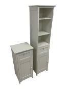 White finish bookcase cabinet