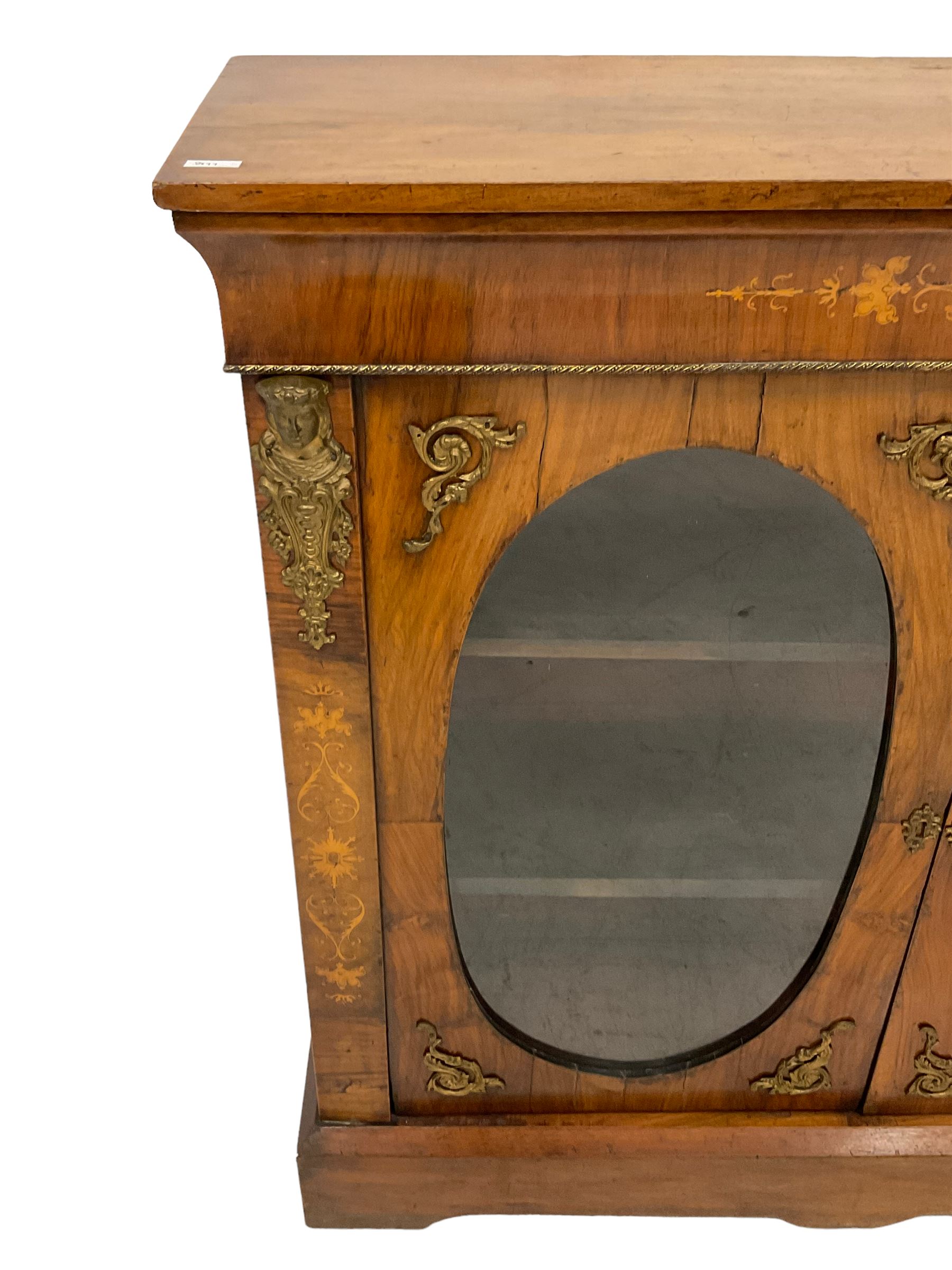 19th century walnut display cabinet - Image 2 of 4