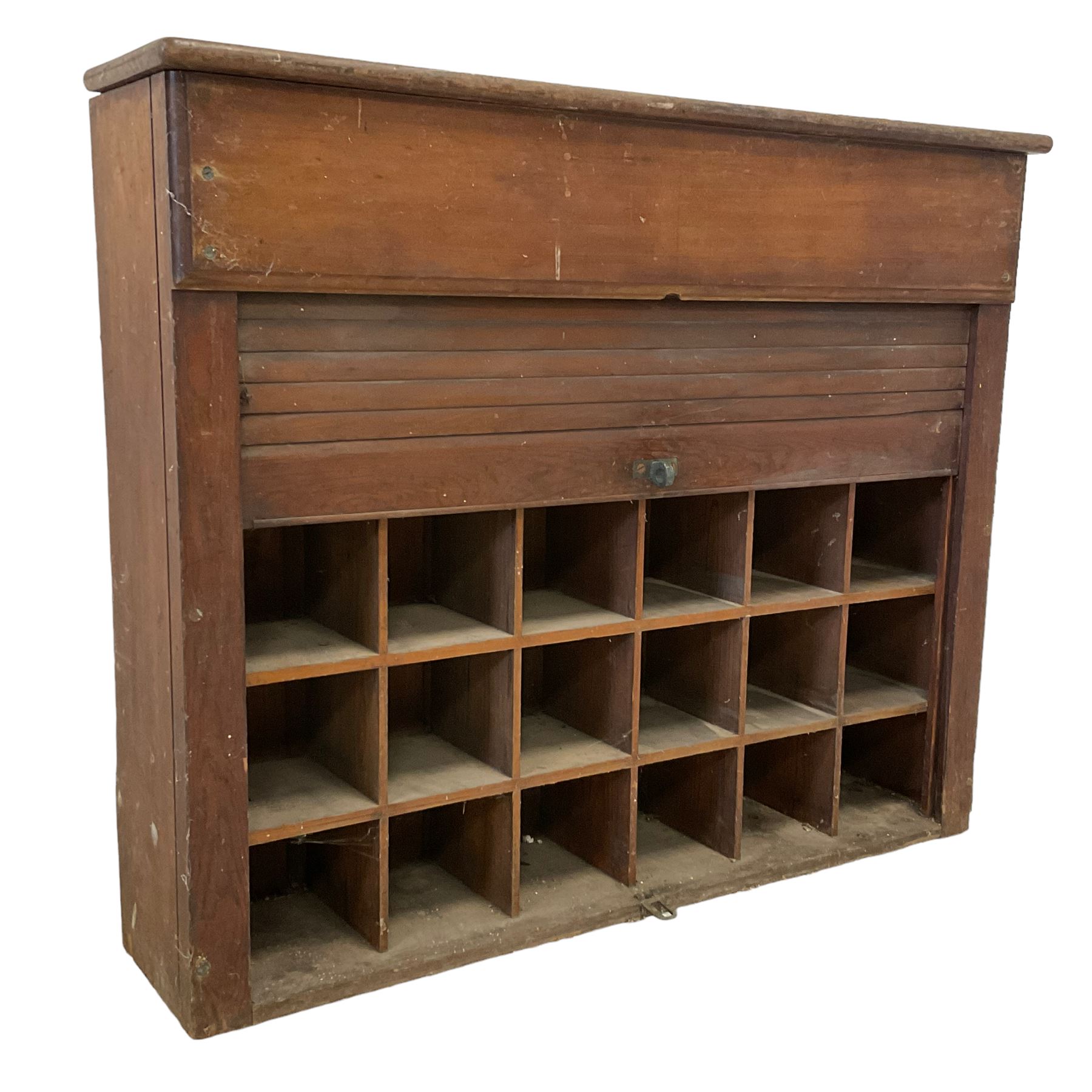 19th century oak hotel or post office pigeonhole cabinet