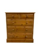 Rustic pine straight-front chest