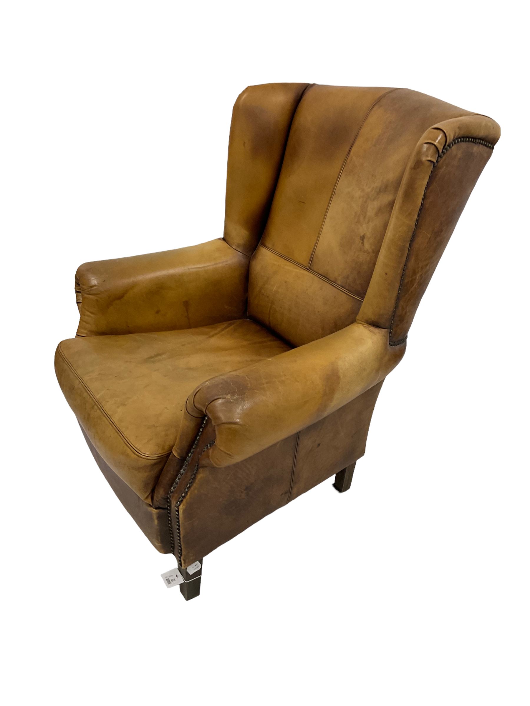 Georgian design wingback armchair - Image 6 of 7